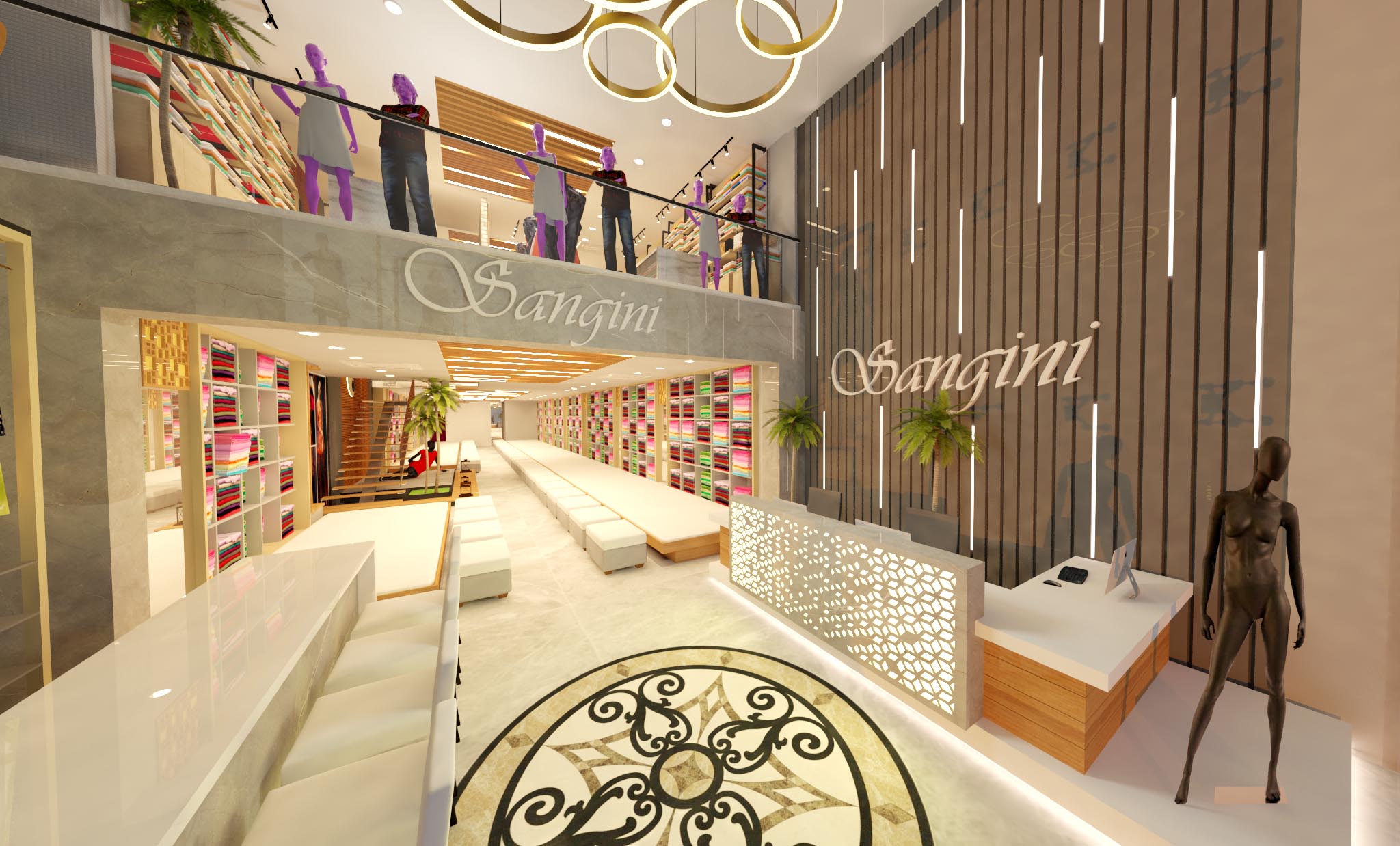 Modern Clothing Store With Double Height Reception Area